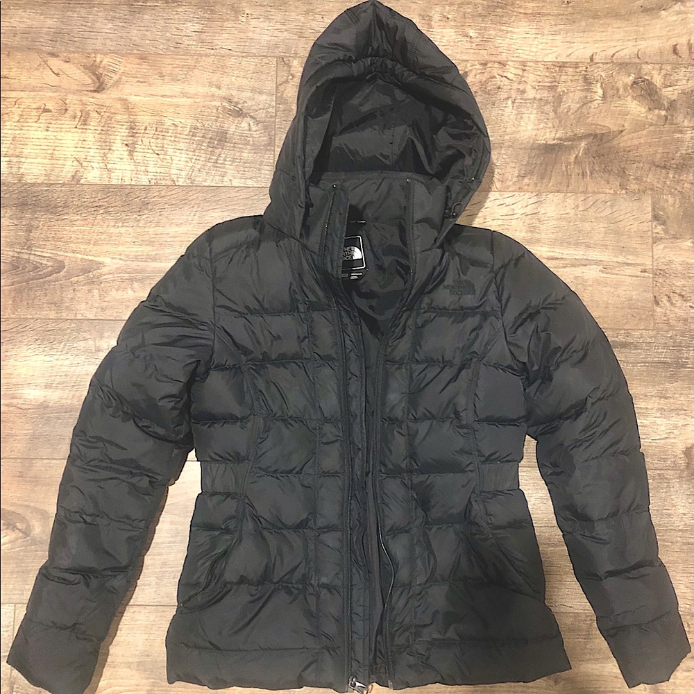 North Face black women small, puffy jacket